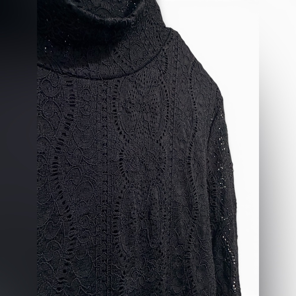 Anthropologie Black Lace Detail Top - Picture 3 of 5